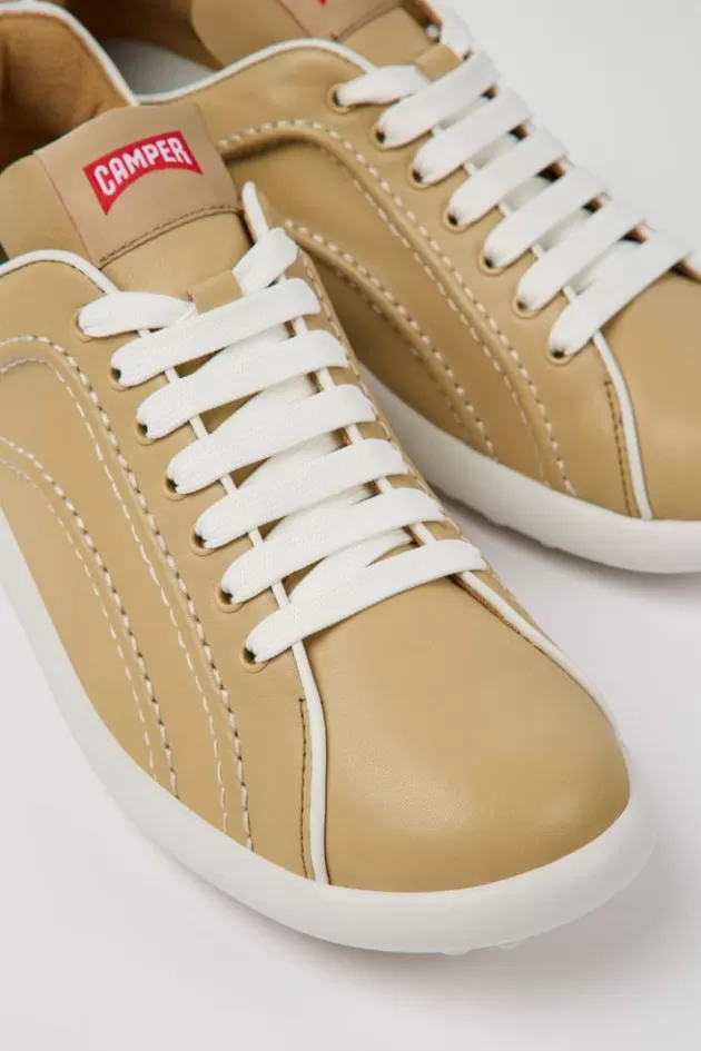 Camper Beige Leather Sneakers For Women*Women Sneakers