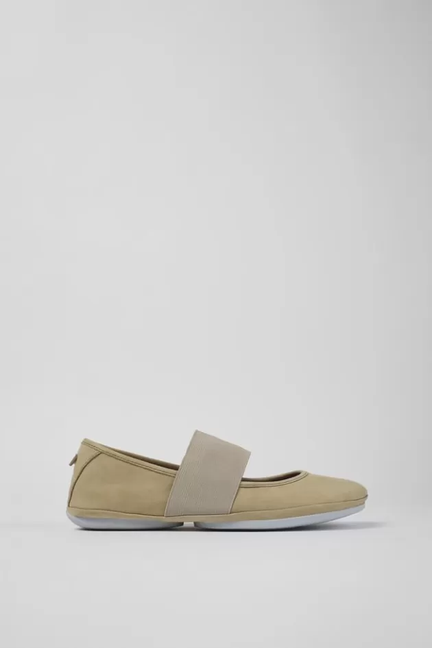 Camper Beige Nubuck Mary Jane For Women*Women Ballerinas