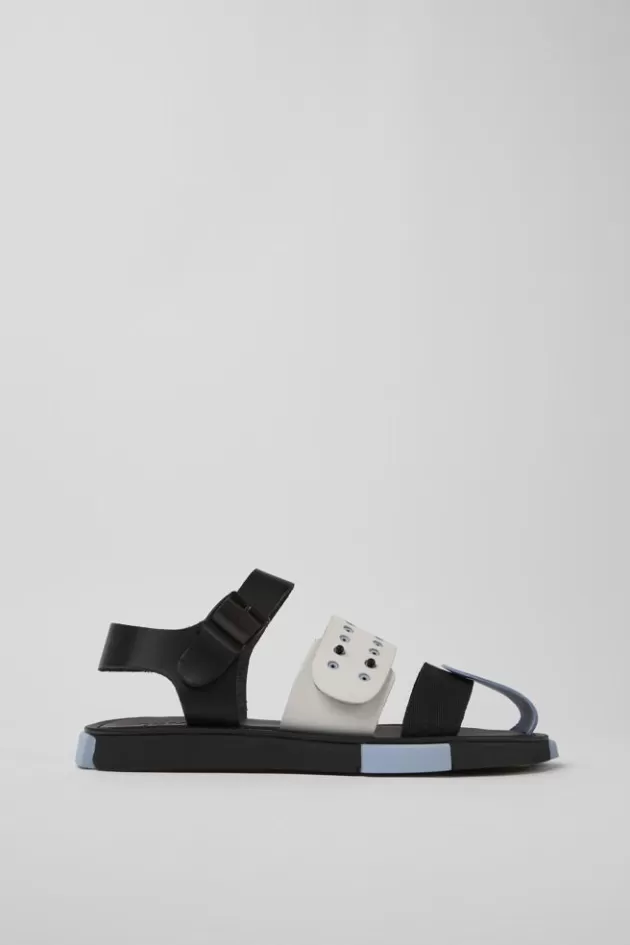 Camper Black And White Leather Sandals For Men*Men Sandals