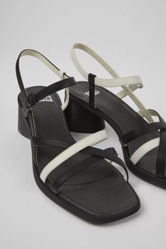 Camper Black And White Leather Sandals For Women*Women Sandals