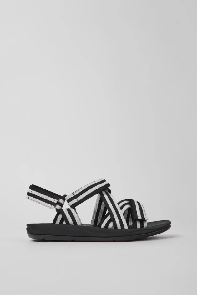 Camper Black And White Textile Sandals For Men*Men Sandals