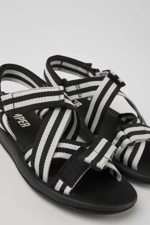 Camper Black And White Textile Sandals For Women*Women Sandals