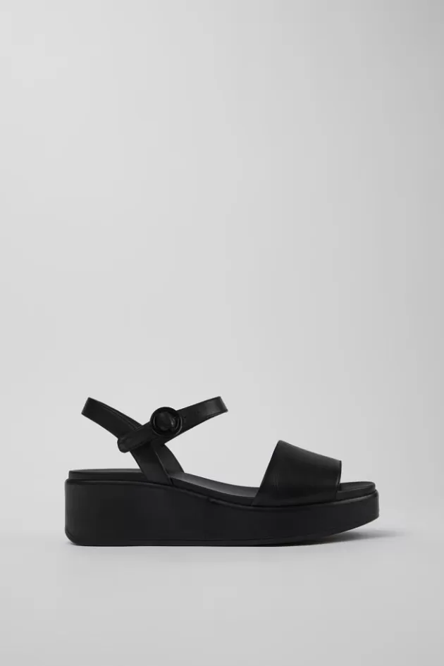 Camper Black Leather 2-Strap Sandal For Women*Women Sandals