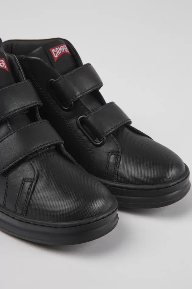 Camper Black Leather And Textile Ankle Boots For Kids*Kids Sneakers