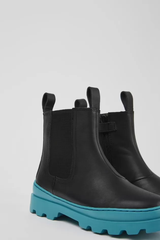 Camper Black Leather Chelsea Boots For Kids*Kids Boots