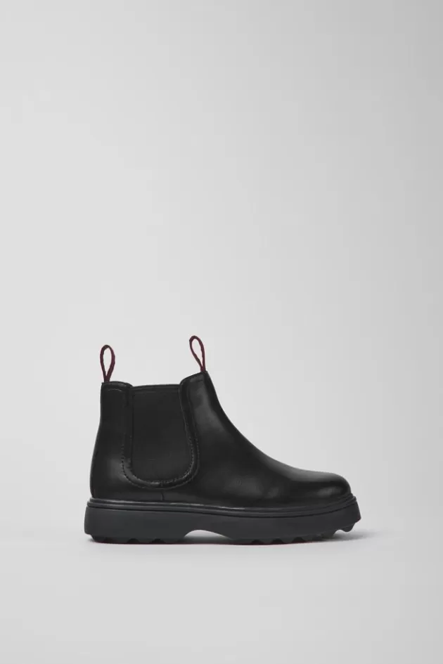 Camper Black Leather Chelsea Boots For Kids*Kids School Shoes