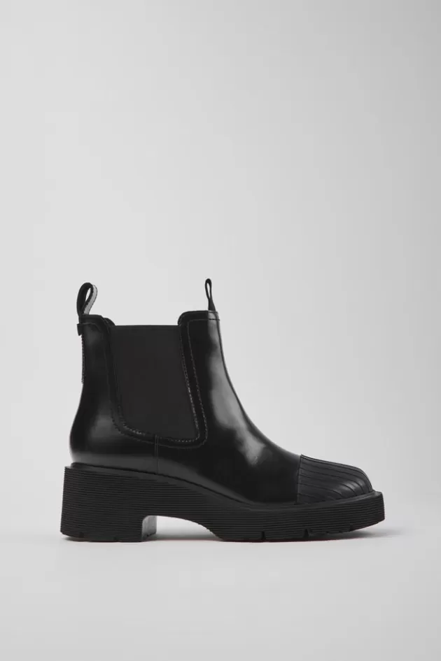 Camper Black Leather Chelsea Boots For Women*Women Heels