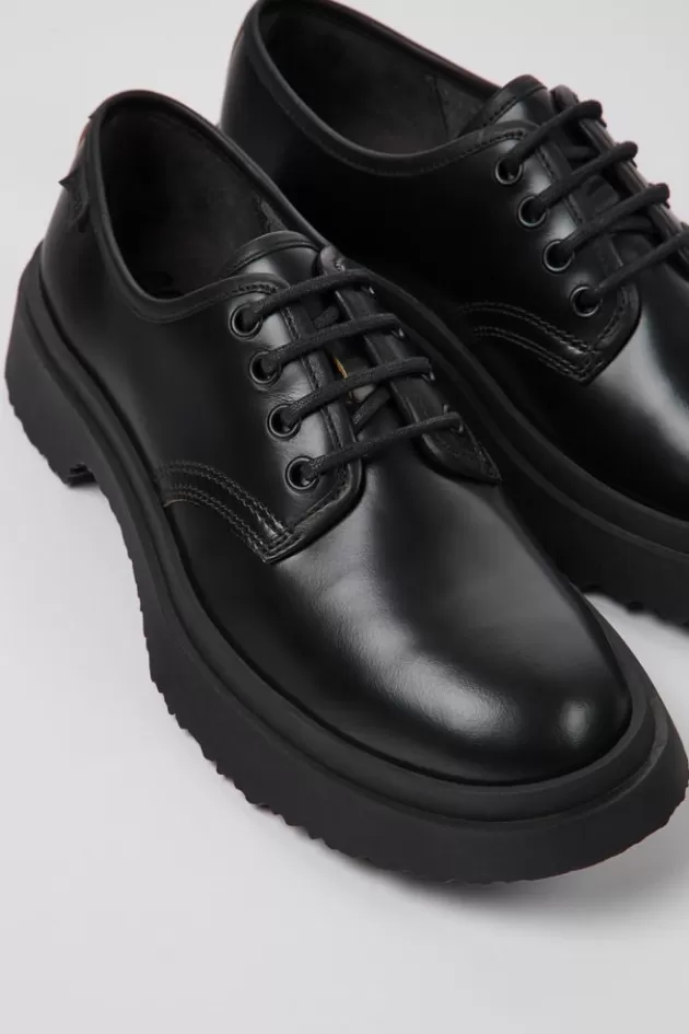 Camper Black Leather Lace-Up Shoes For Women*Women Formal Shoes