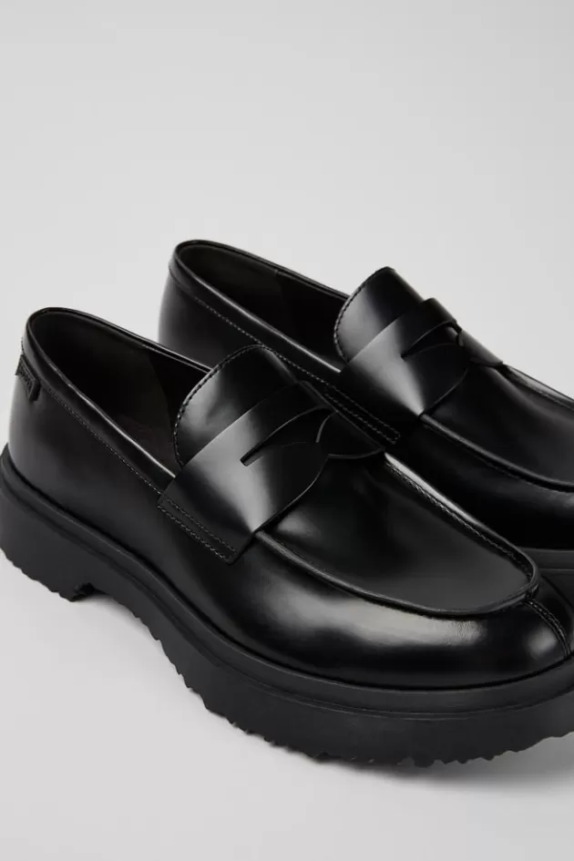 Camper Black Leather Loafers For Men*Men Formal Shoes