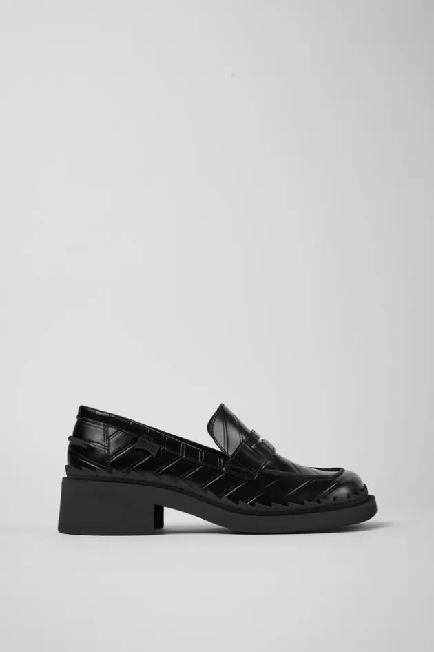 Camper Black Leather Loafers For Women*Women Formal Shoes