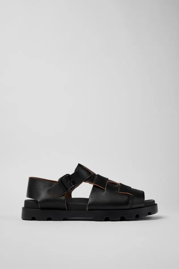 Camper Black Leather Sandal For Men*Men Sandals