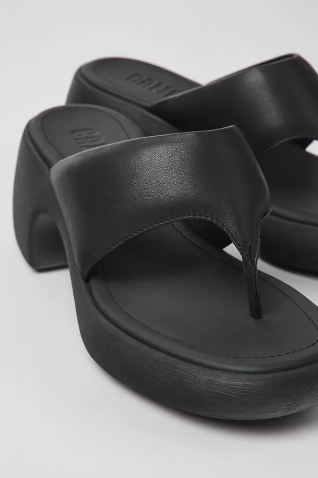 Camper Black Leather Sandal For Women*Women Sandals