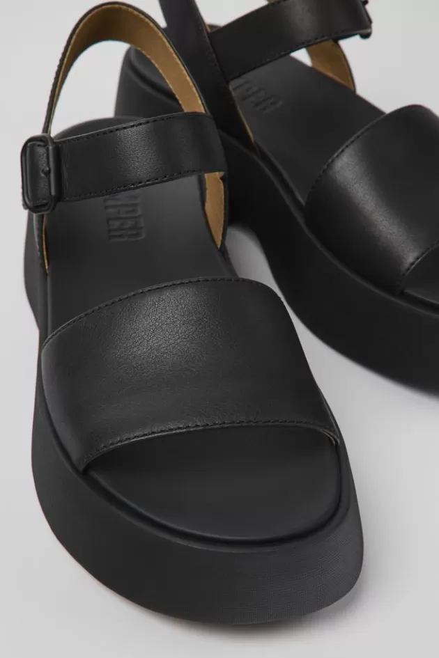 Camper Black Leather Sandal For Women*Women Sandals