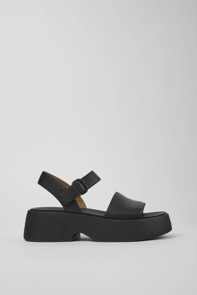 Camper Black Leather Sandal For Women*Women Sandals