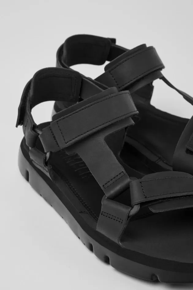 Camper Black Leather Sandals For Men*Men Sandals