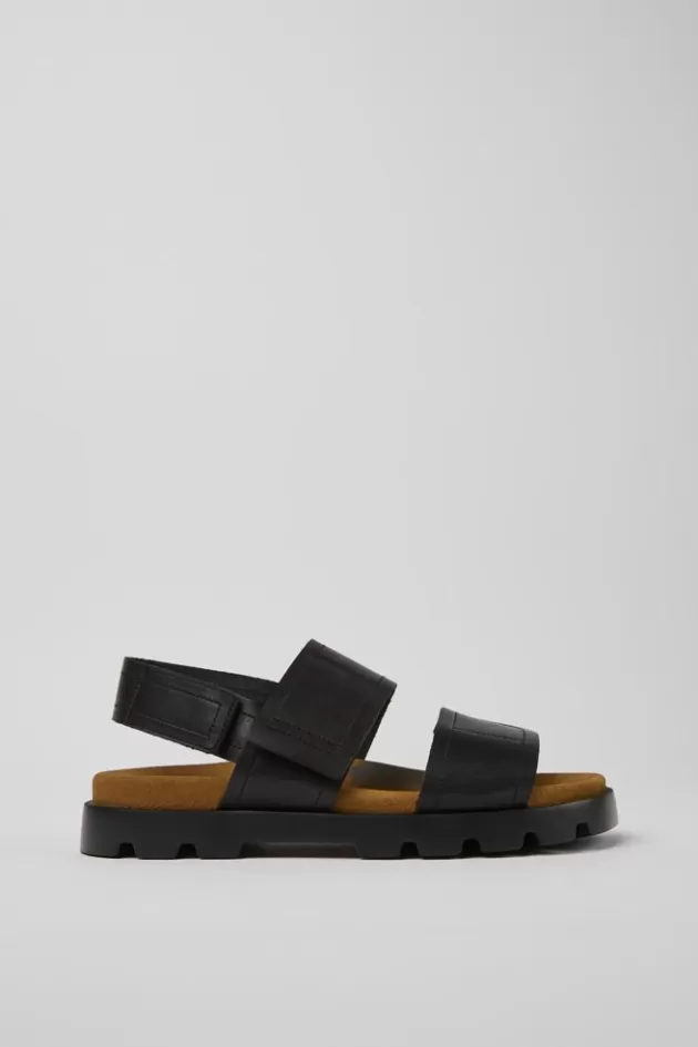 Camper Black Leather Sandals For Men*Men Sandals