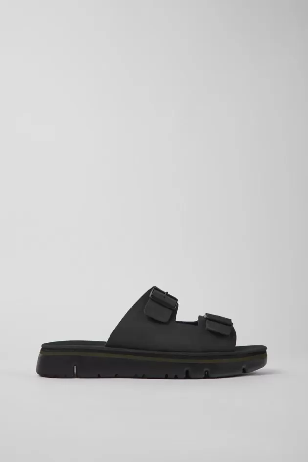 Camper Black Leather Slide For Men*Men Sandals