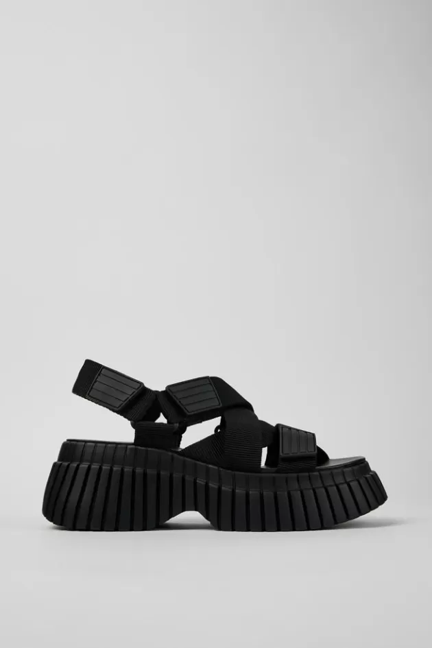 Camper Black Textile Cross-Strap Sandal For Women*Women Sandals