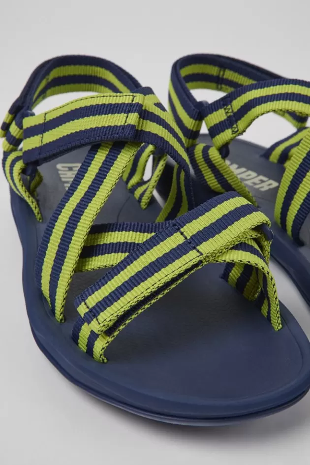 Camper Blue And Yellow Textile Sandals For Men*Men Sandals