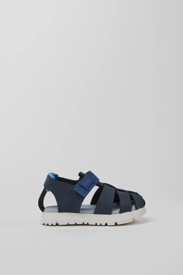 Camper Blue Leather And Textile Sandals*Kids Sandals