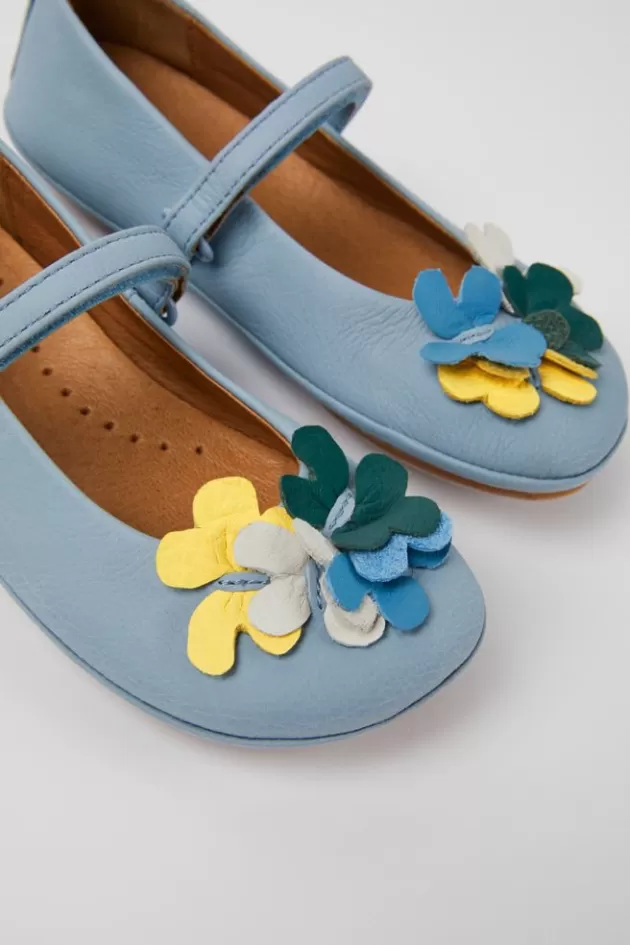 Camper Blue Leather Ballerinas For Kids*Kids Ballerinas