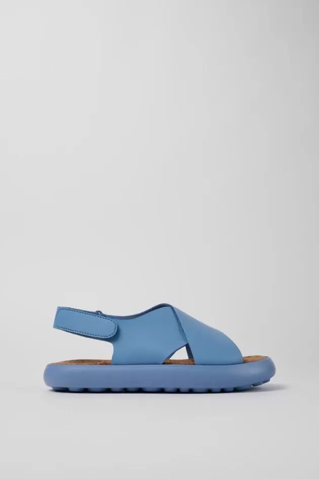 Camper Blue Leather Cross-Strap Sandal For Women*Women Sandals