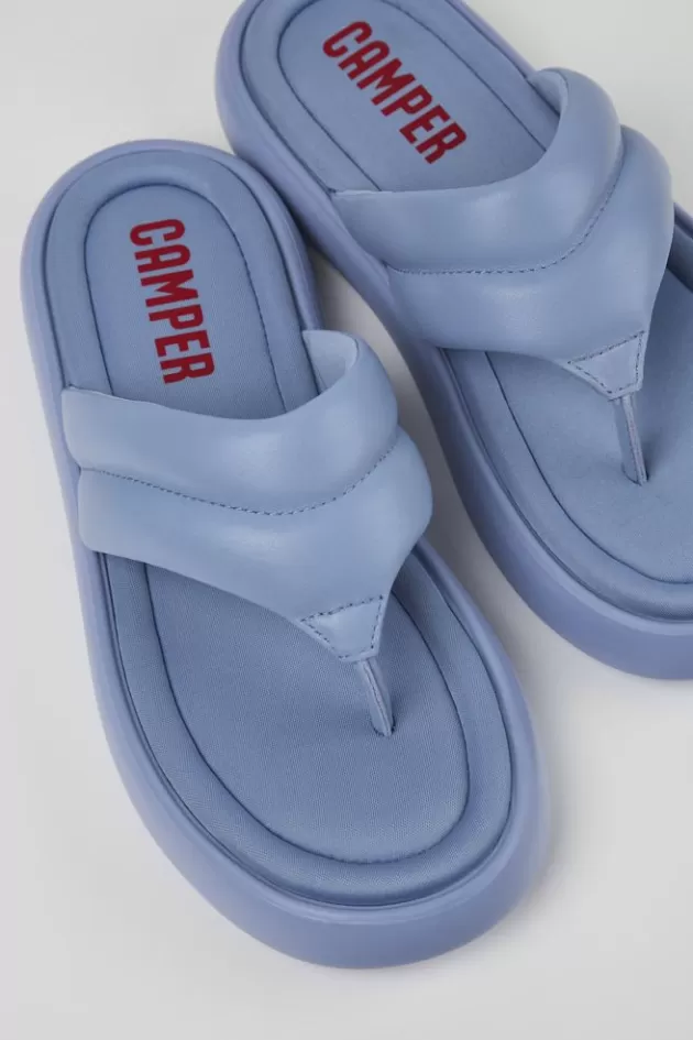 Camper Blue Leather Flip-Flop For Men*Men Sandals