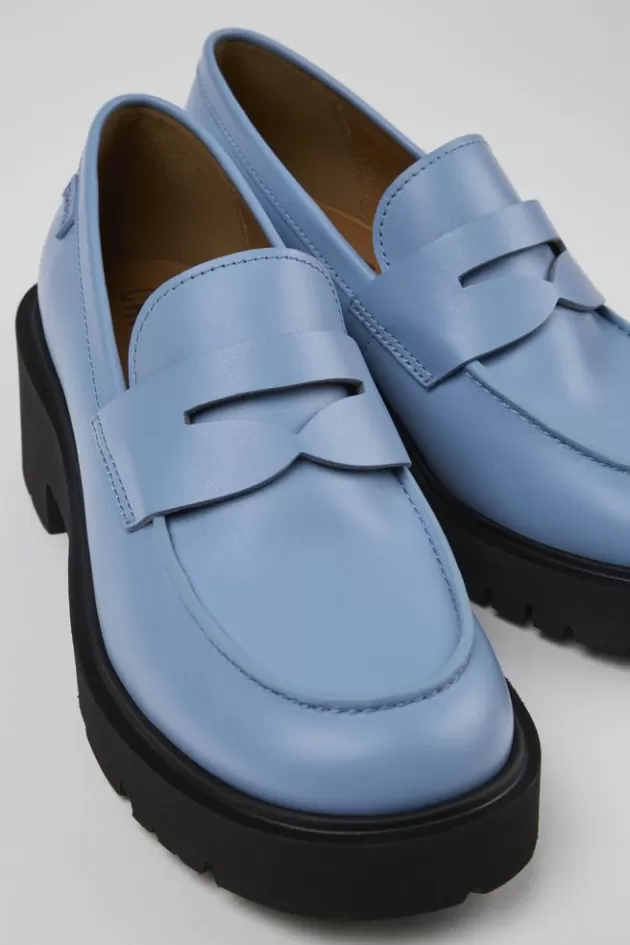 Camper Blue Leather Loafer For Women*Women Formal Shoes