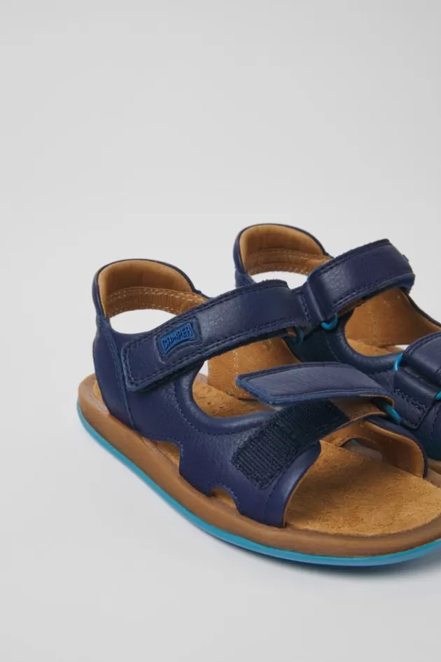 Camper Blue Leather Sandals For Kids*Kids Sandals