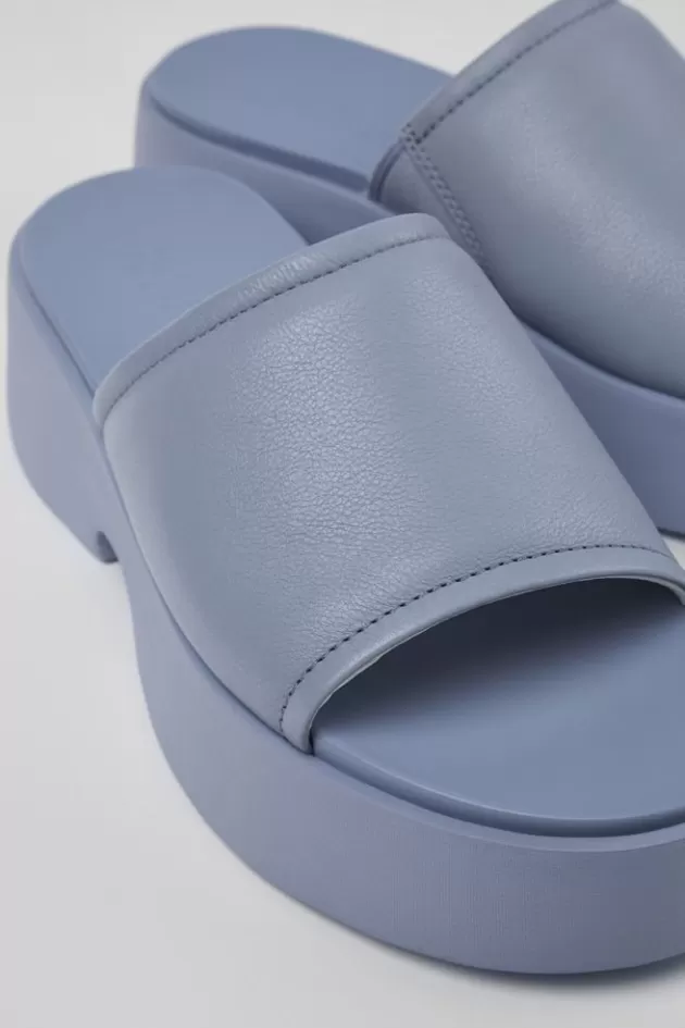 Camper Blue Leather Slide For Women*Women Sandals