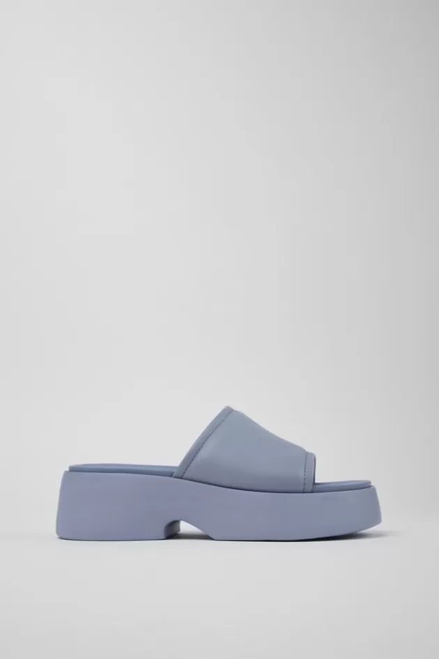 Camper Blue Leather Slide For Women*Women Sandals