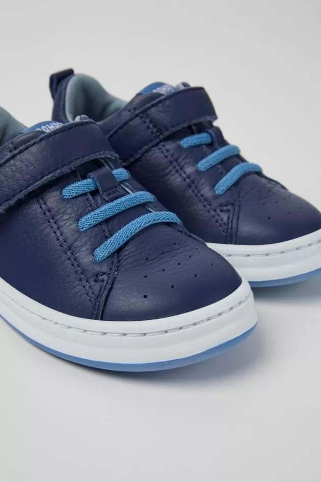 Camper Blue Leather Sneakers For Kids*Kids Sneakers