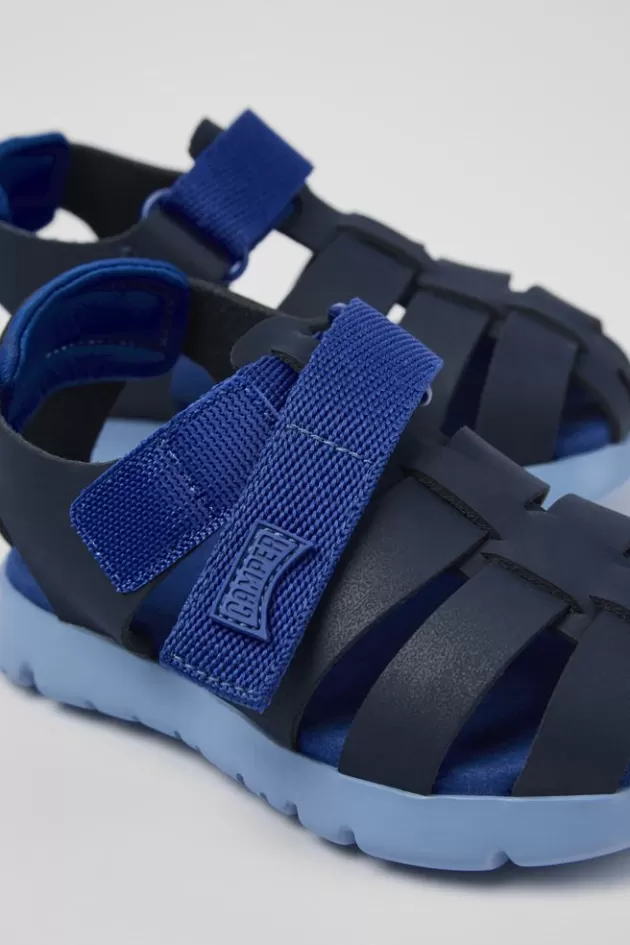 Camper Blue Leather/Textile Sandal*Kids Sandals