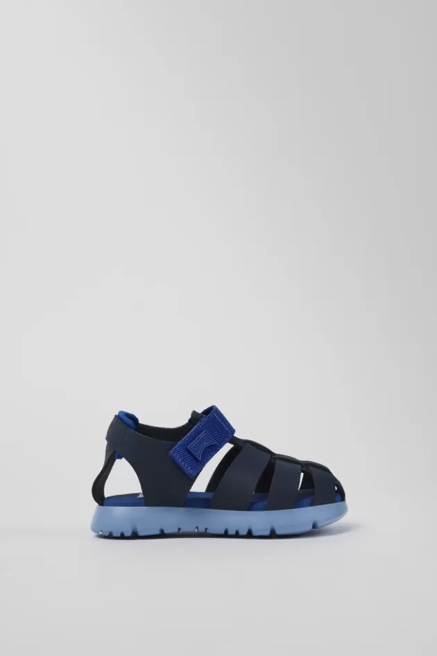 Camper Blue Leather/Textile Sandal*Kids Sandals