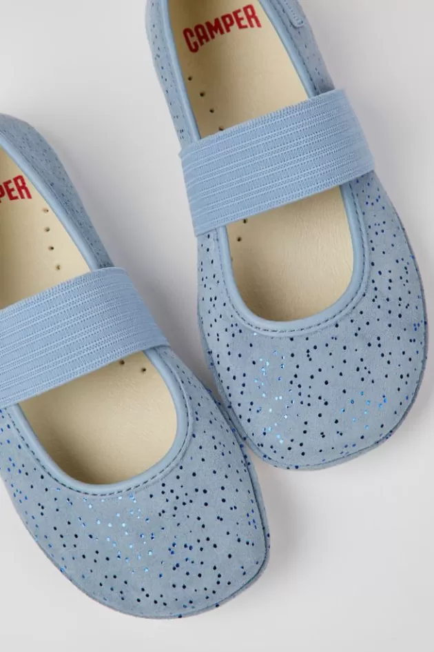 Camper Blue Nubuck Ballerinas For Kids*Kids Ballerinas