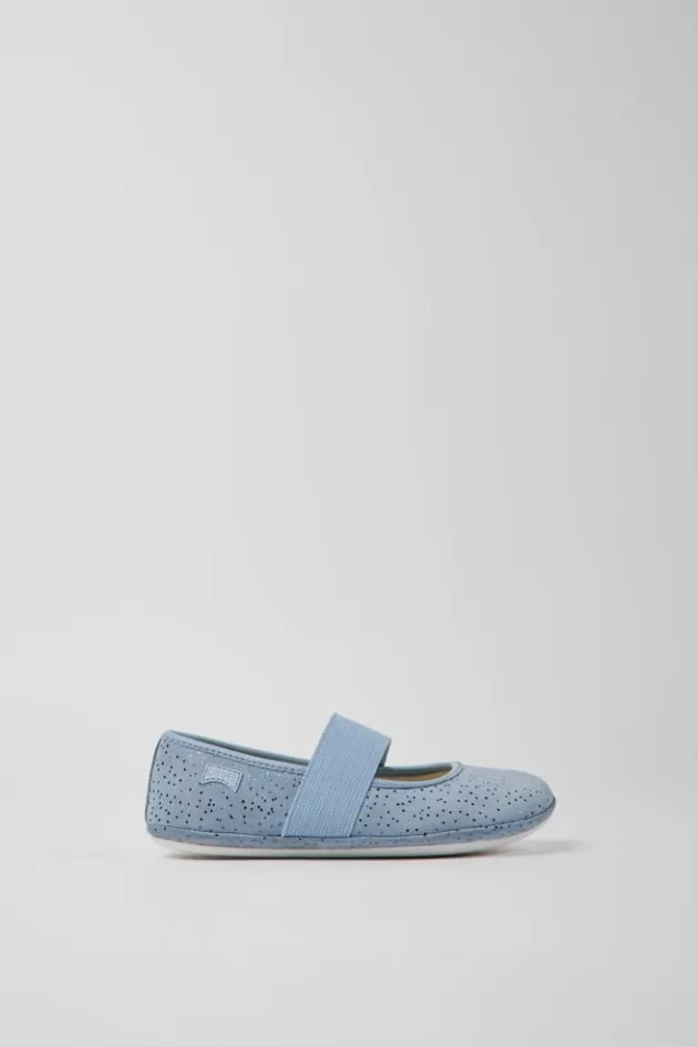 Camper Blue Nubuck Ballerinas For Kids*Kids Ballerinas