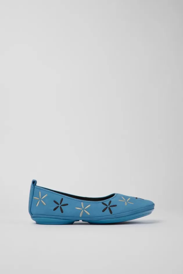 Camper Blue Nubuck Ballerinas For Women*Women Ballerinas