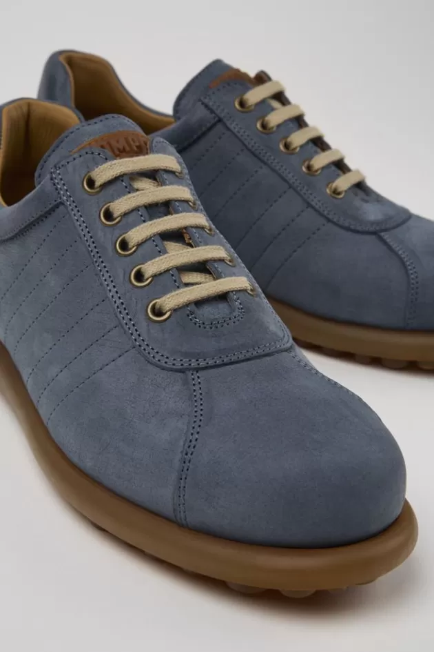 Camper Blue Nubuck Oxford Sneaker For Men*Men Casual Shoes