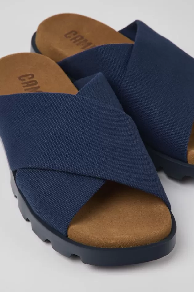 Camper Blue Recycled Cotton Sandals For Men*Men Sandals