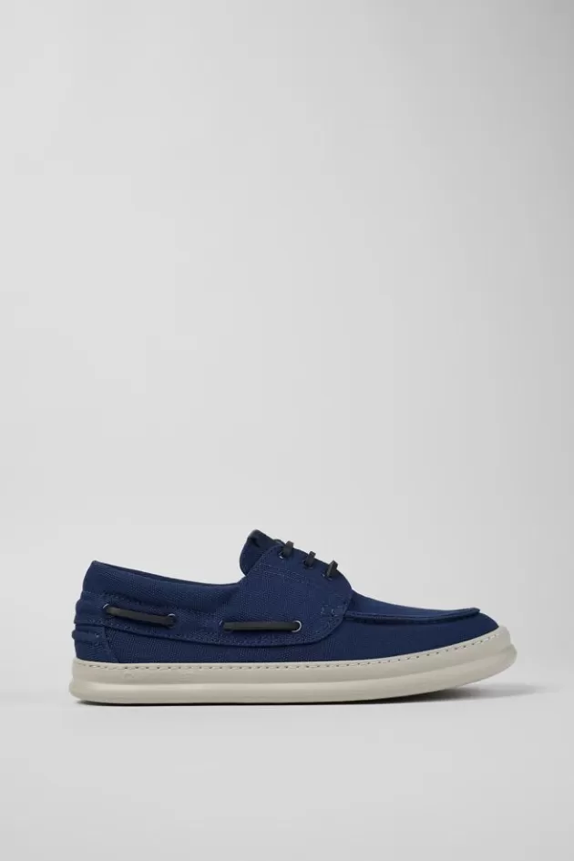 Camper Blue Textile Boat Shoe For Men*Men Casual Shoes