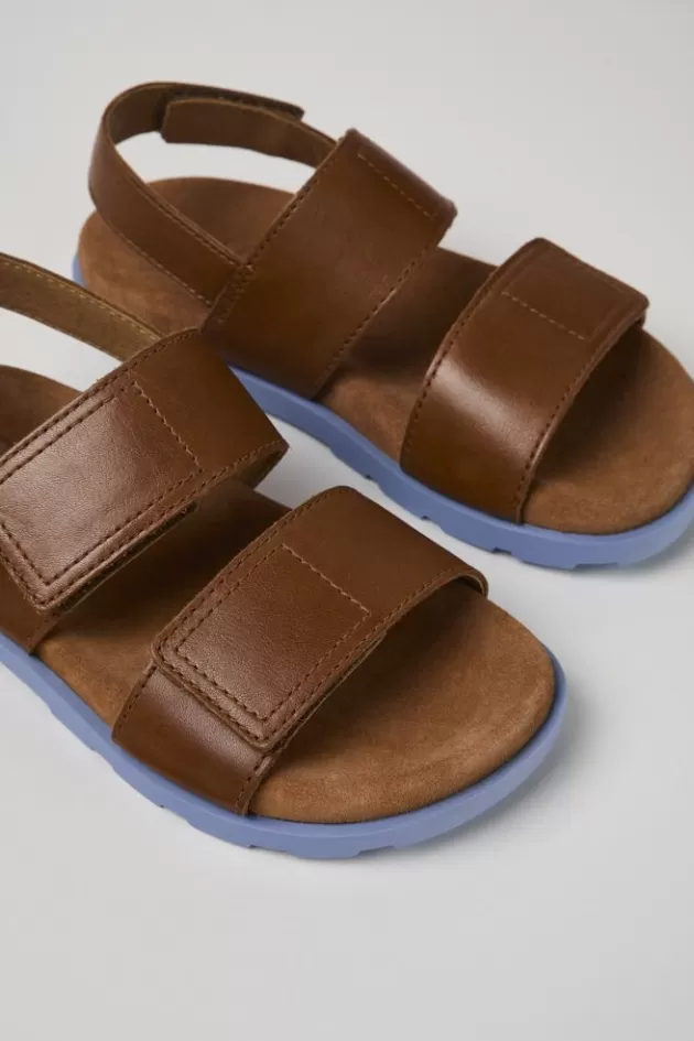 Camper Brown Leather 2-Strap Sandal*Kids Sandals