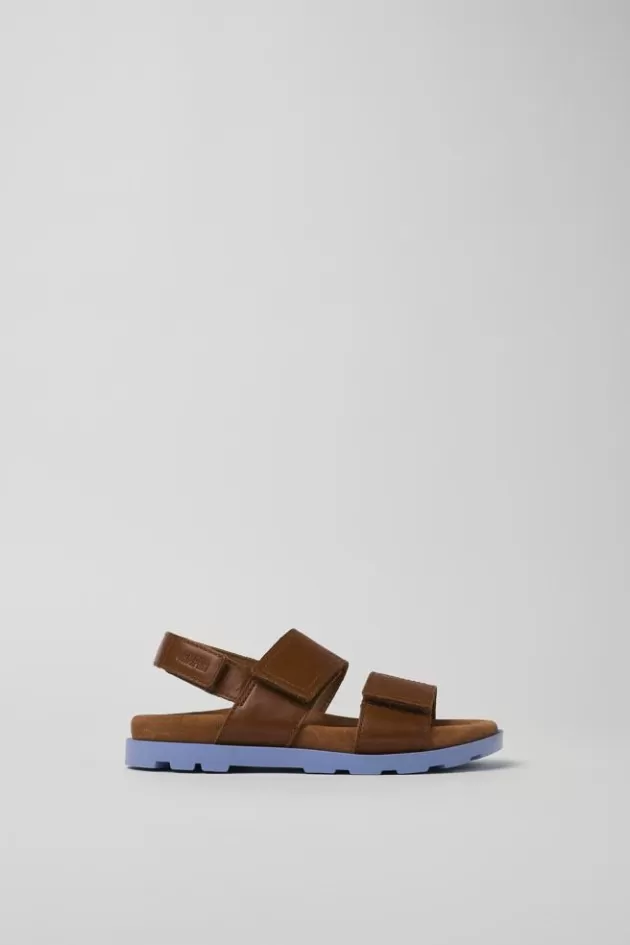 Camper Brown Leather 2-Strap Sandal*Kids Sandals