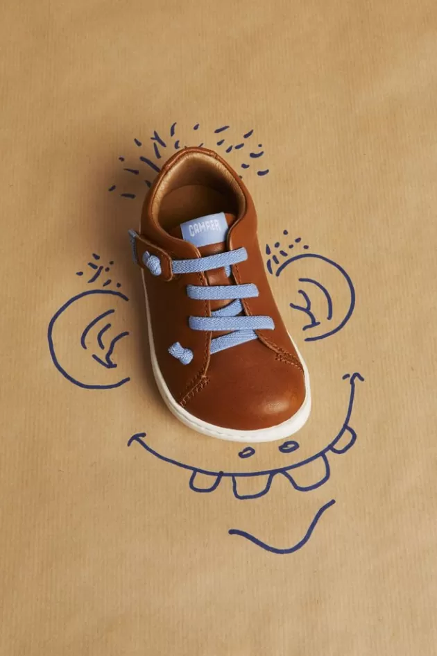 Camper Brown Leather Basket*Kids Sneakers