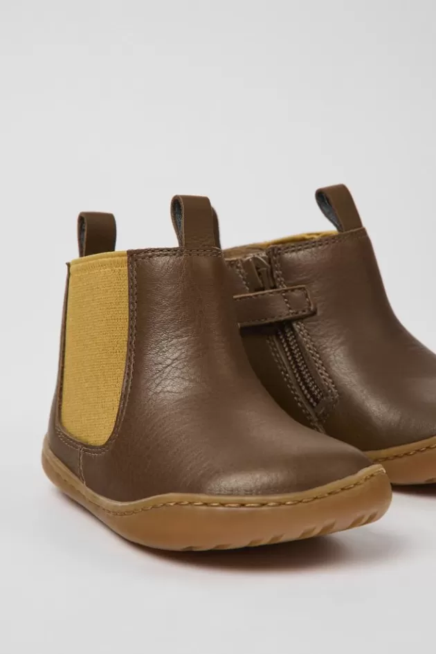 Camper Brown Leather Boots For Kids*Kids Boots