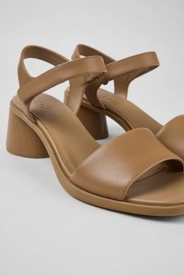 Camper Brown Leather Heeled Sandal For Women*Women Sandals