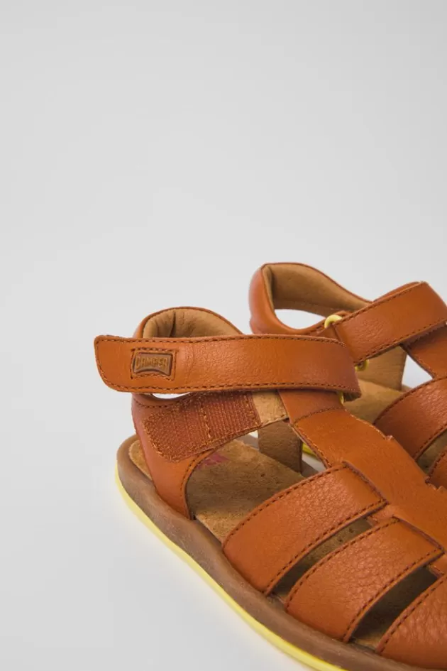 Camper Brown Leather Sandals For Kids*Kids Sandals