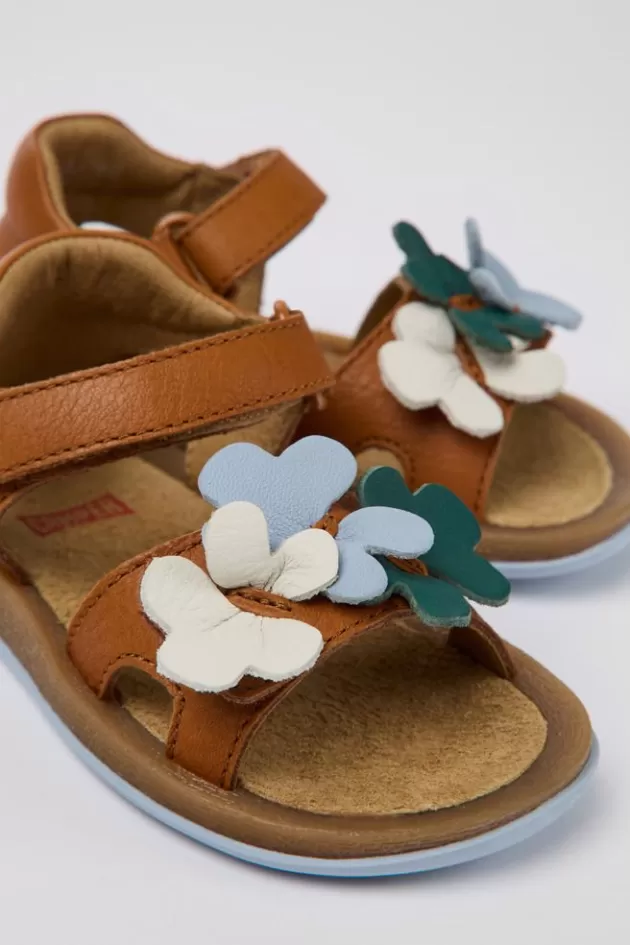 Camper Brown Leather Sandals For Kids*Kids Sandals