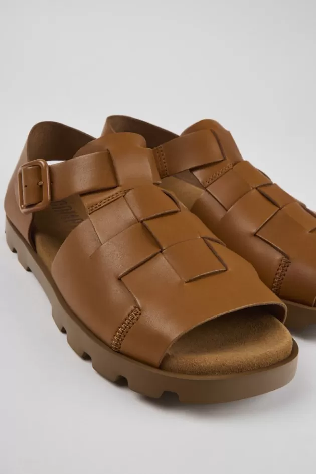 Camper Brown Leather Sandals For Men*Men Sandals