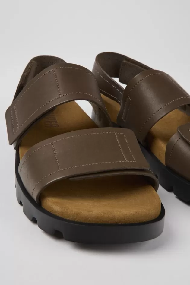 Camper Brown Leather Sandals For Men*Men Sandals