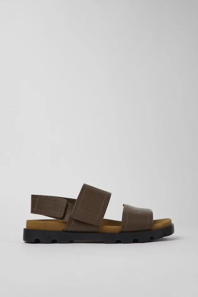 Camper Brown Leather Sandals For Men*Men Sandals